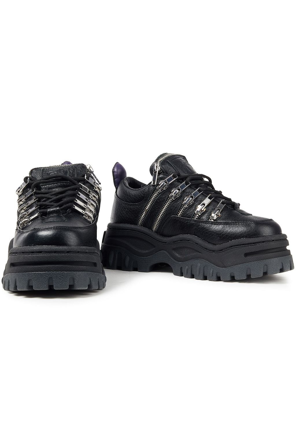 EYTYS Zip-detailed leather exaggerated-sole sneakers