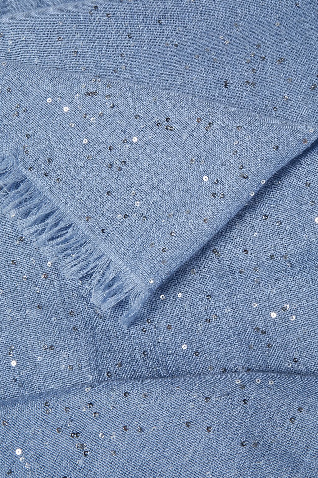 BRUNELLO CUCINELLI Sequined cashmere and silk-blend gauze scarf