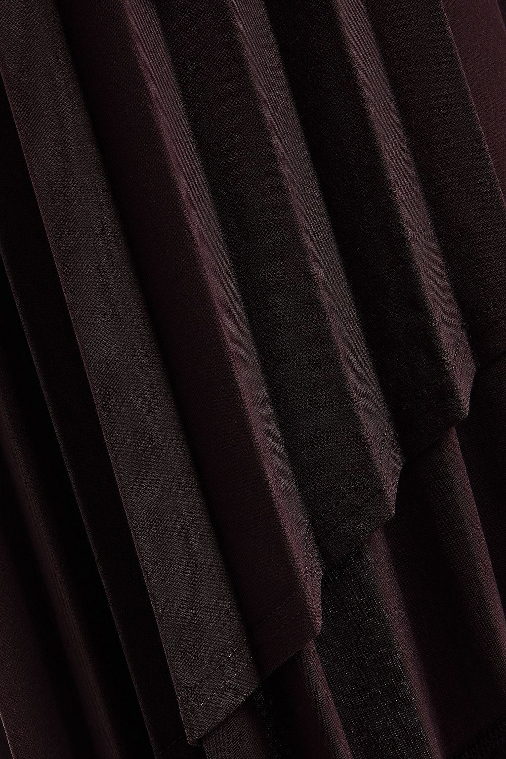HALSTON Ella asymmetric wrap-effect pleated jersey midi skirt