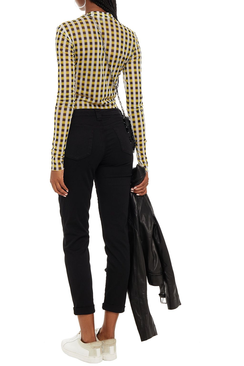 J BRAND Cropped cotton-blend sateen slim-leg pants