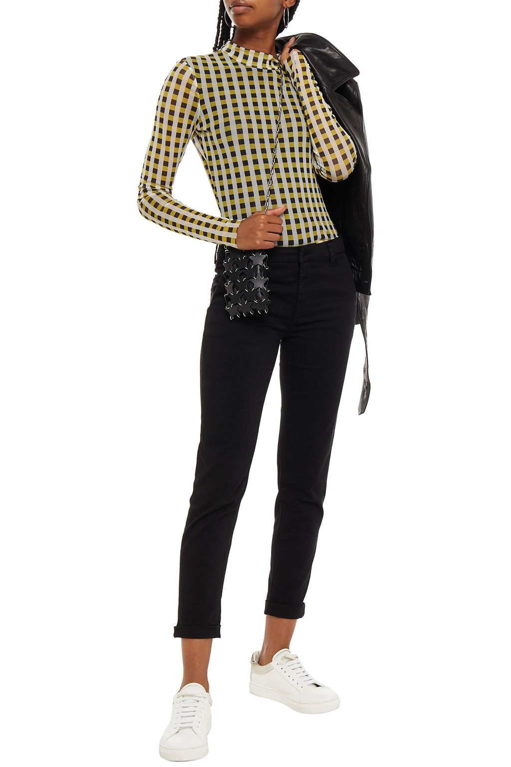 J BRAND Cropped cotton-blend sateen slim-leg pants