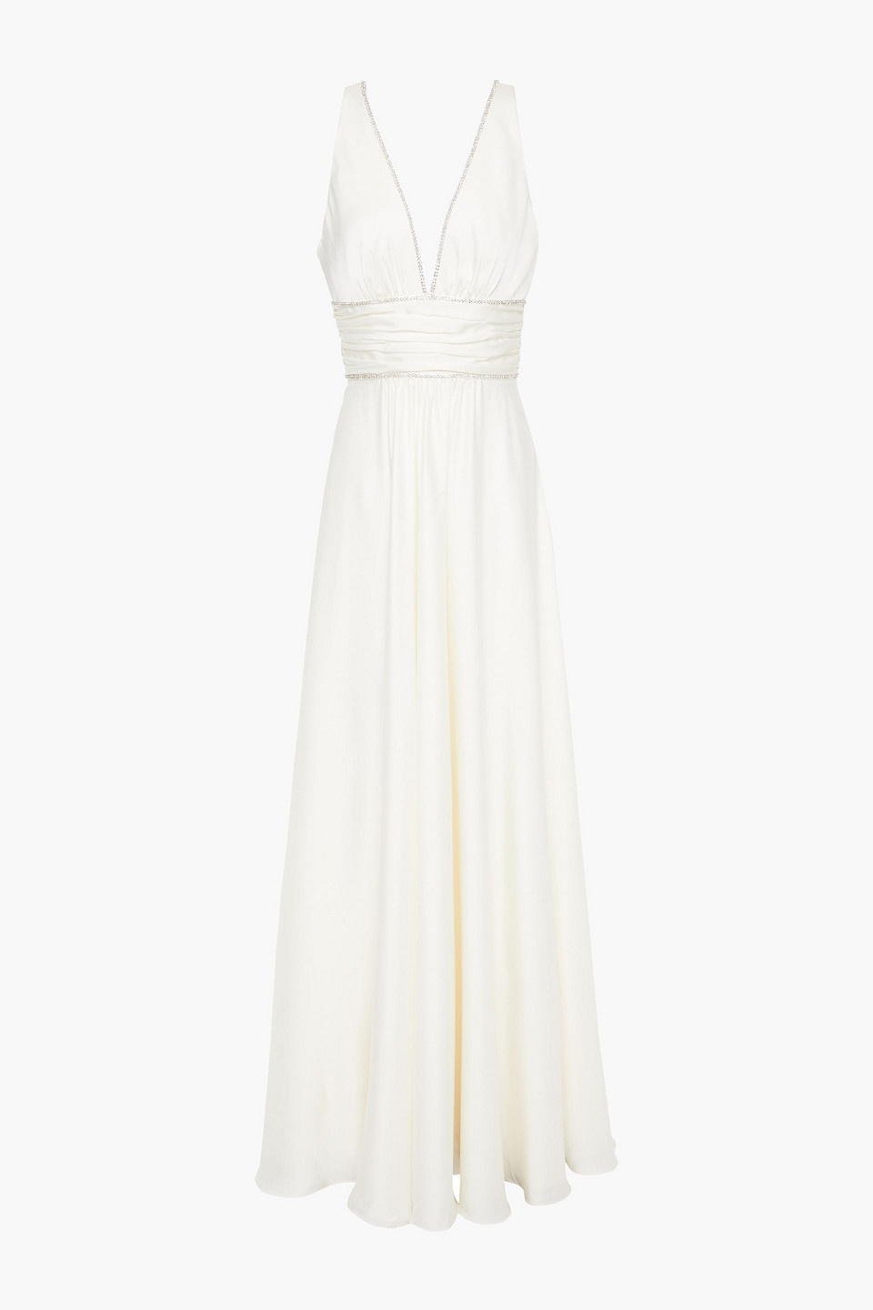 jenny packham - song flower crystal-embellished satin bridal gown - white - uk/au 10