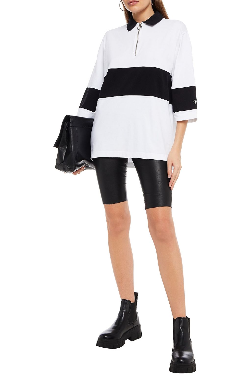 EYTYS Two-tone cotton-jersey polo shirt