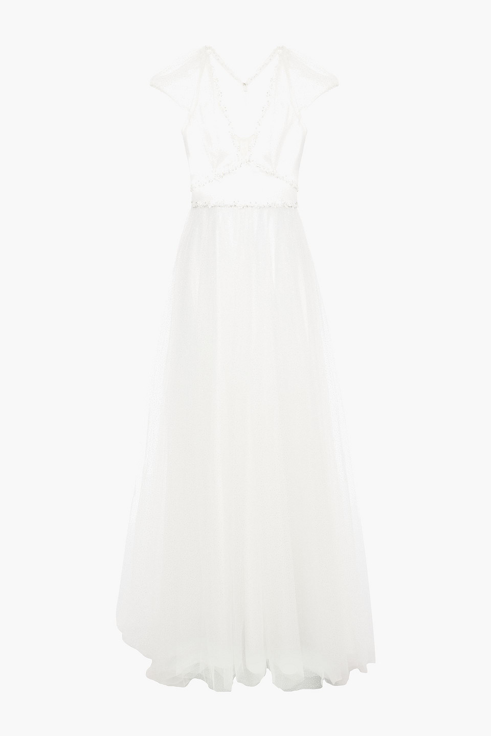 jenny packham - gardenia embellished glittered tulle bridal gown - white - uk 10