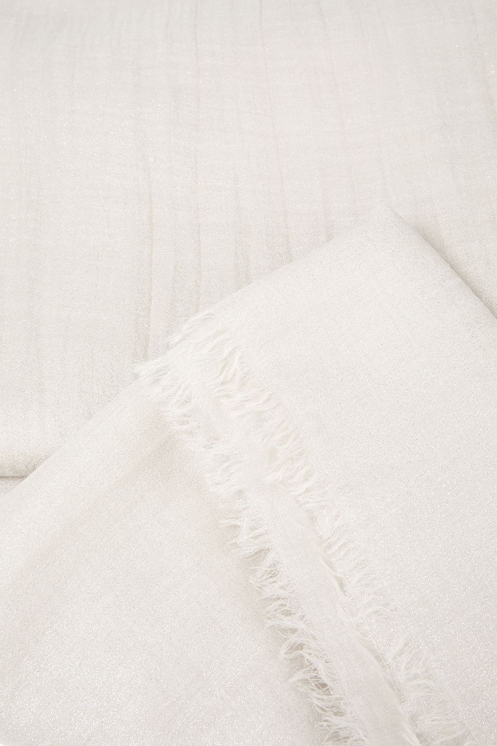 BRUNELLO CUCINELLI Frayed metallic cashmere-gauze scarf