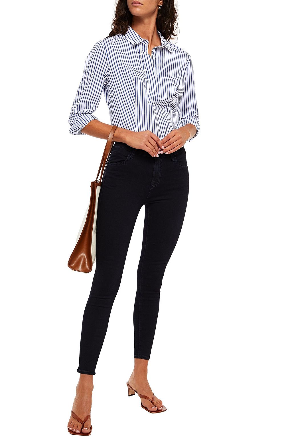 J BRAND Cropped mid-rise skinny jeans