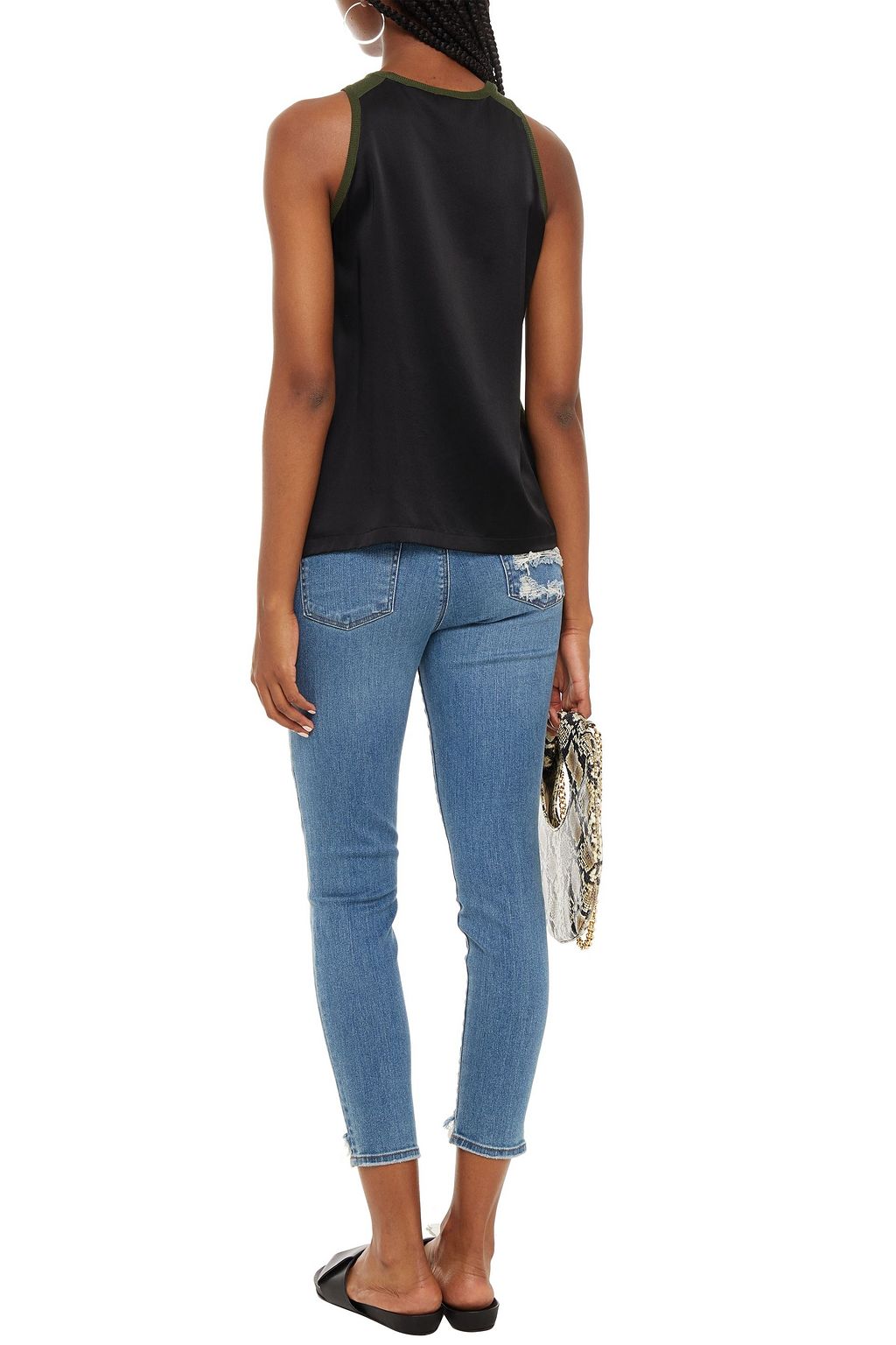 J BRAND Distressed mid-rise skinny jeans
