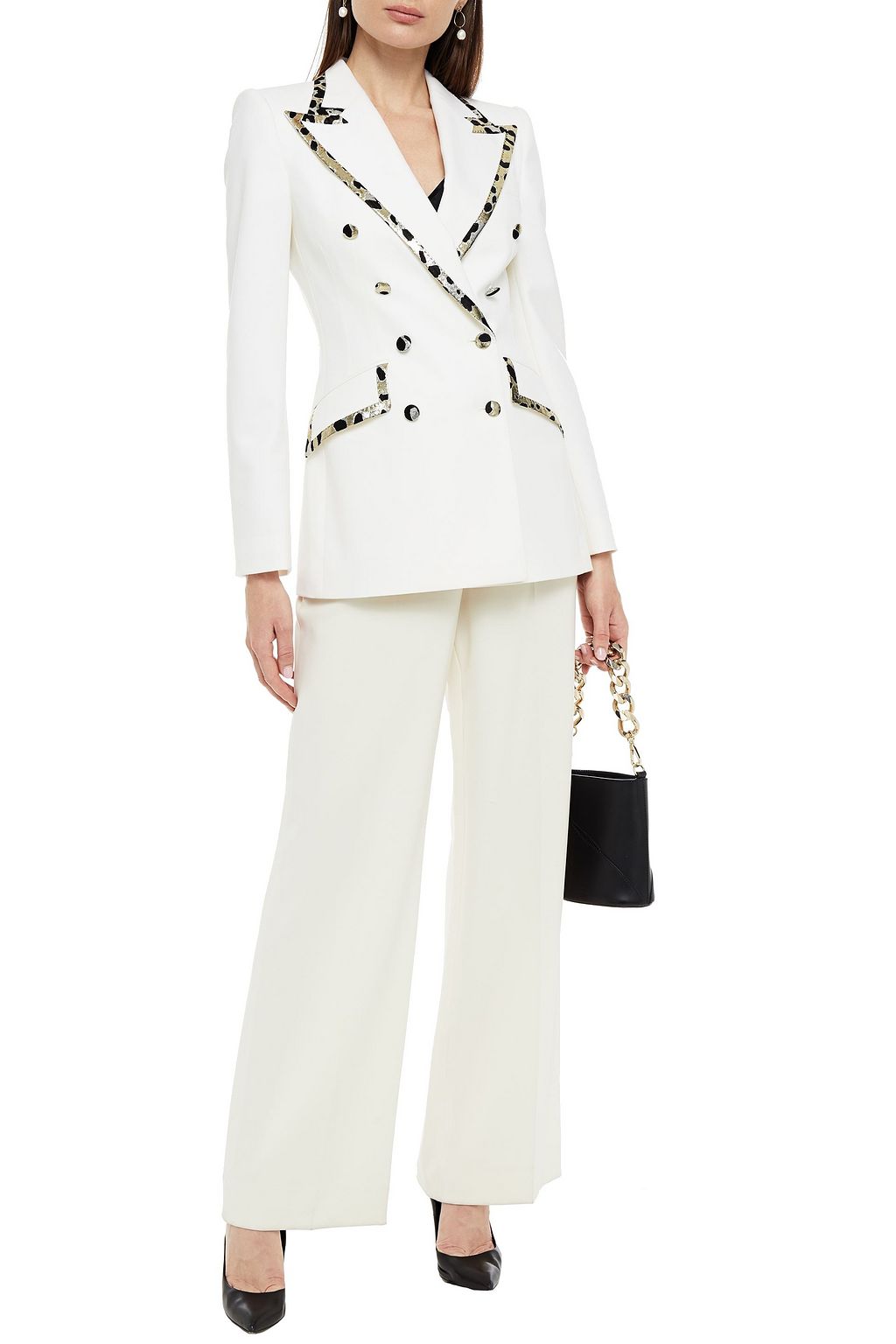 DOLCE&GABBANA Double-breasted wool-blend crepe blazer
