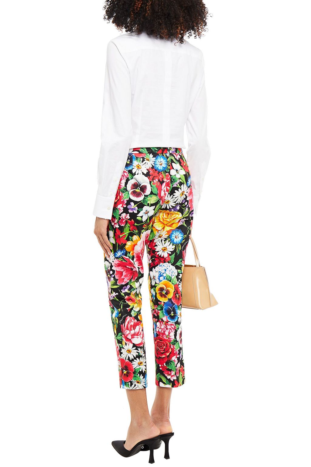 DOLCE&GABBANA Floral-print cotton-blend twill slim-leg pants