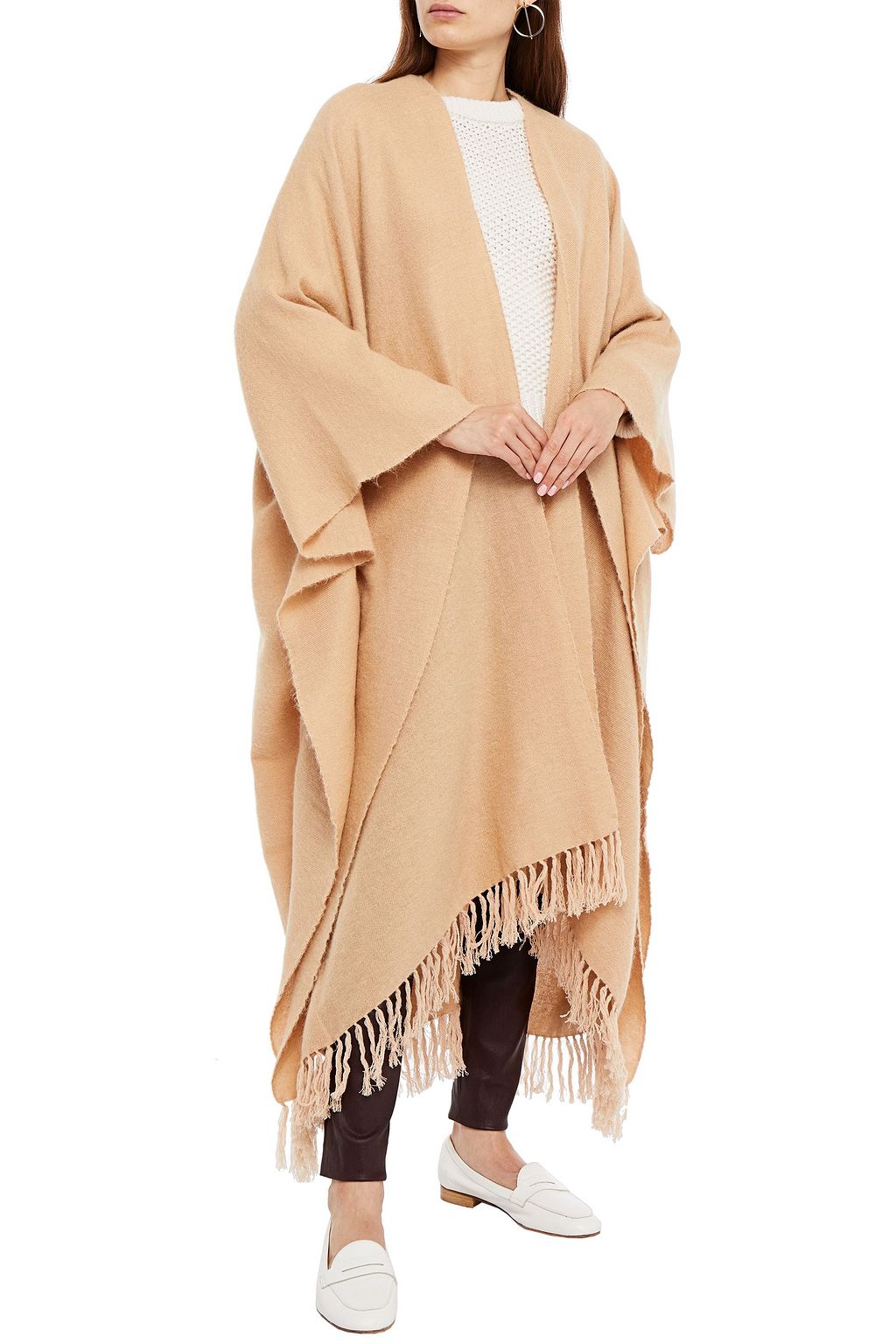 BRUNELLO CUCINELLI Fringed brushed twill wrap