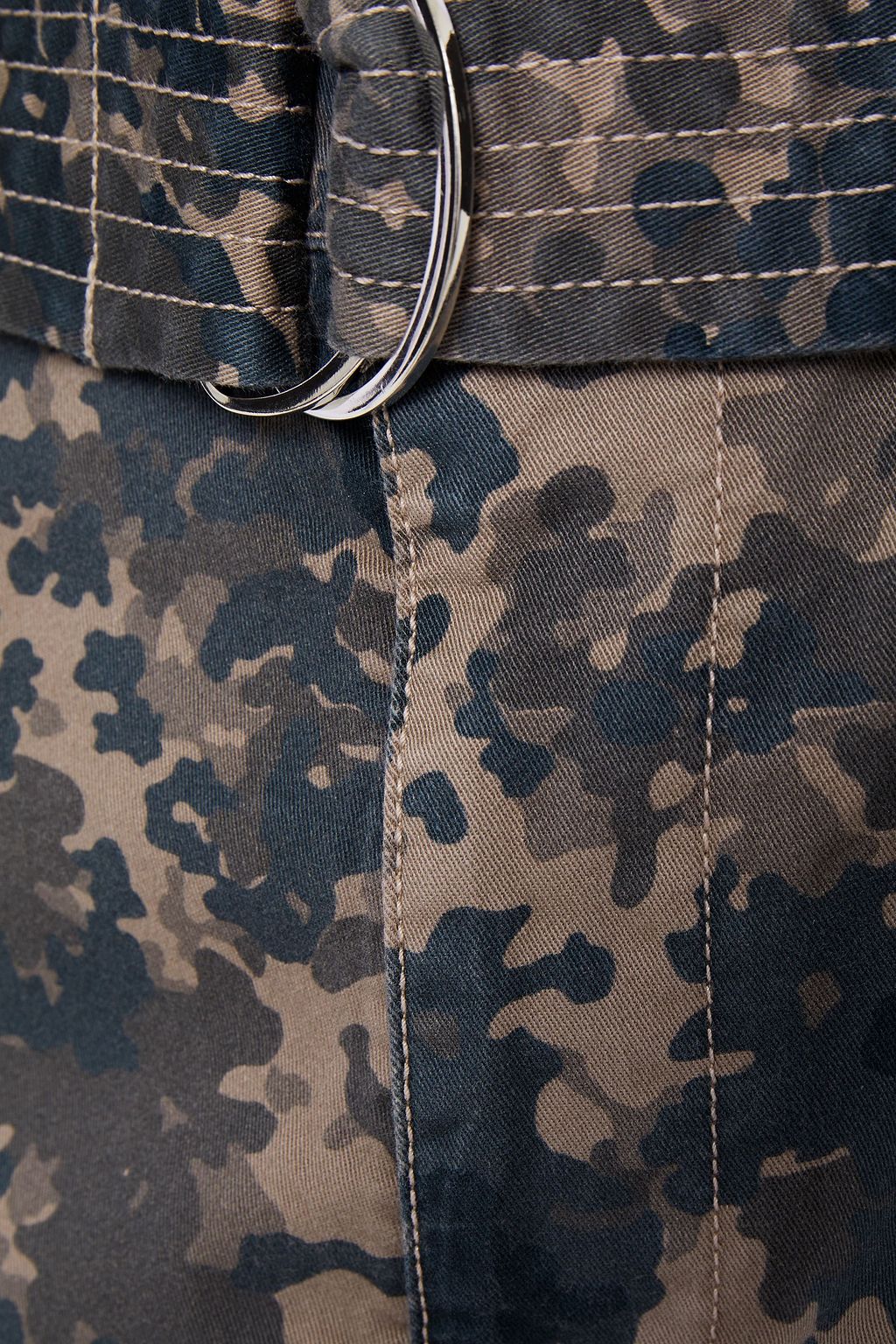 J BRAND Belted camouflage-print cotton-blend twill tapered pants