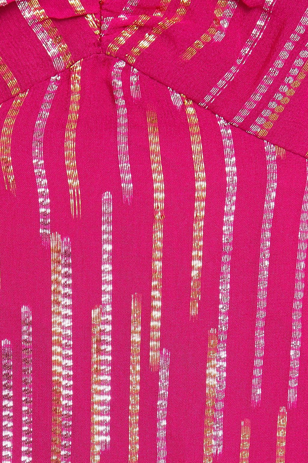 SALONI Ruffled metallic silk-blend jacquard mini dress