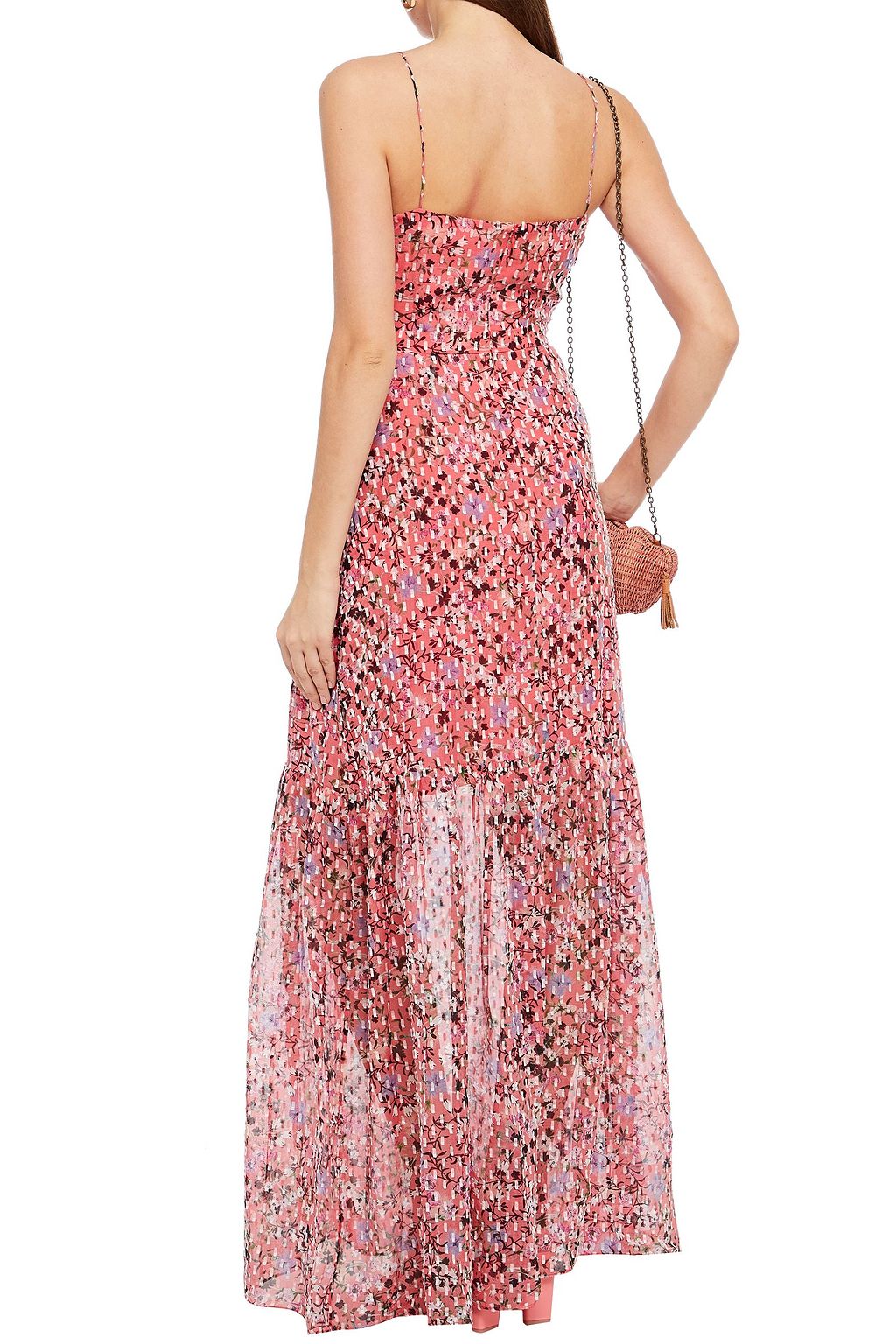 SALONI Ani floral-print silk-blend fil coupé georgette maxi dress