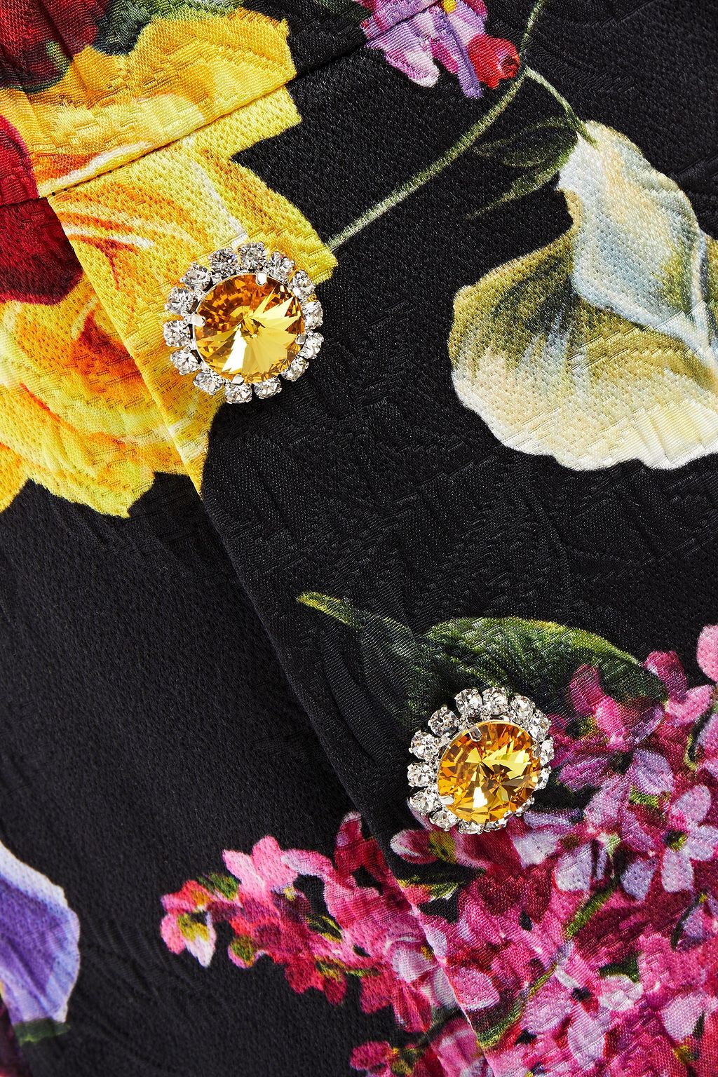 DOLCE&GABBANA Floral-print cotton-blend jacquard mini skirt