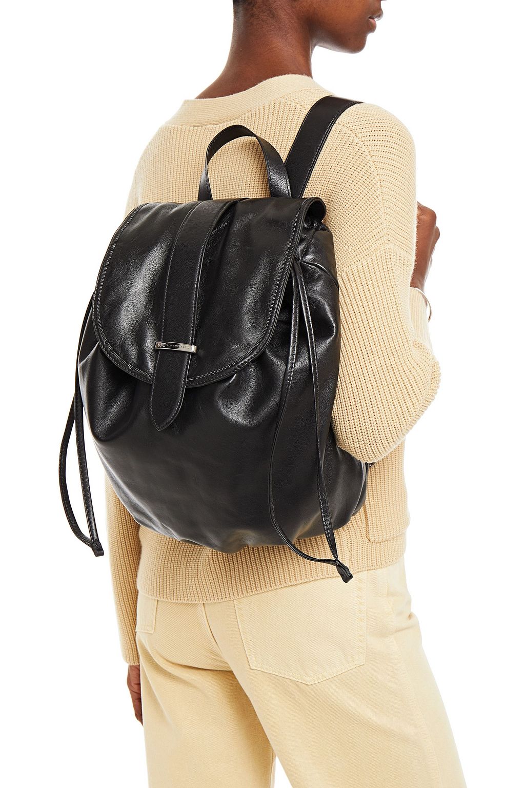 BRUNELLO CUCINELLI Rucksack aus Leder mit Zierperlen