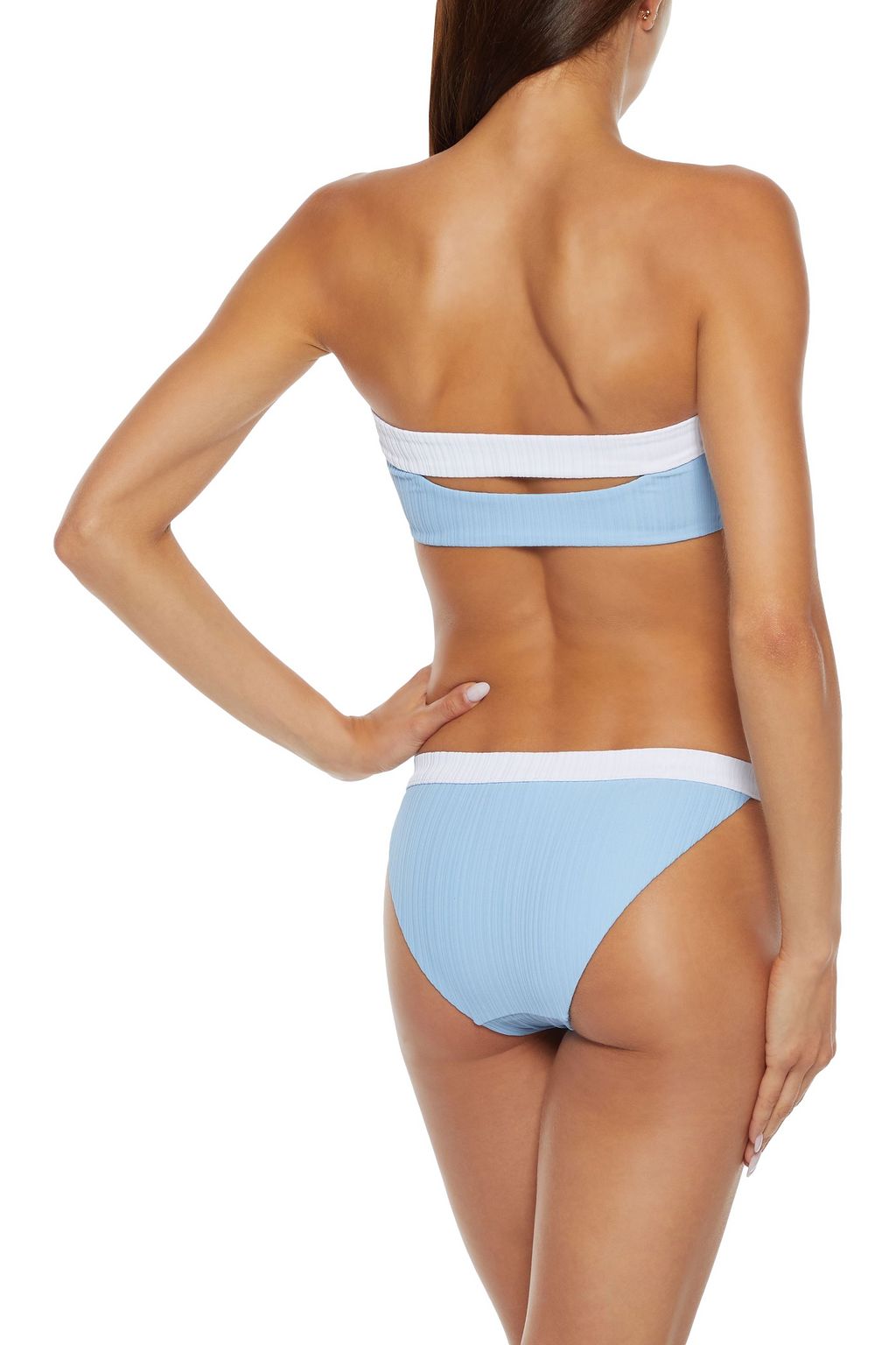 ONIA Leila two-tone ribbed low-rise bikini briefs