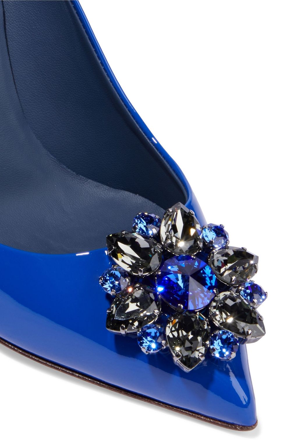 DOLCE&GABBANA Bellucci crystal-embellished patent-leather pumps