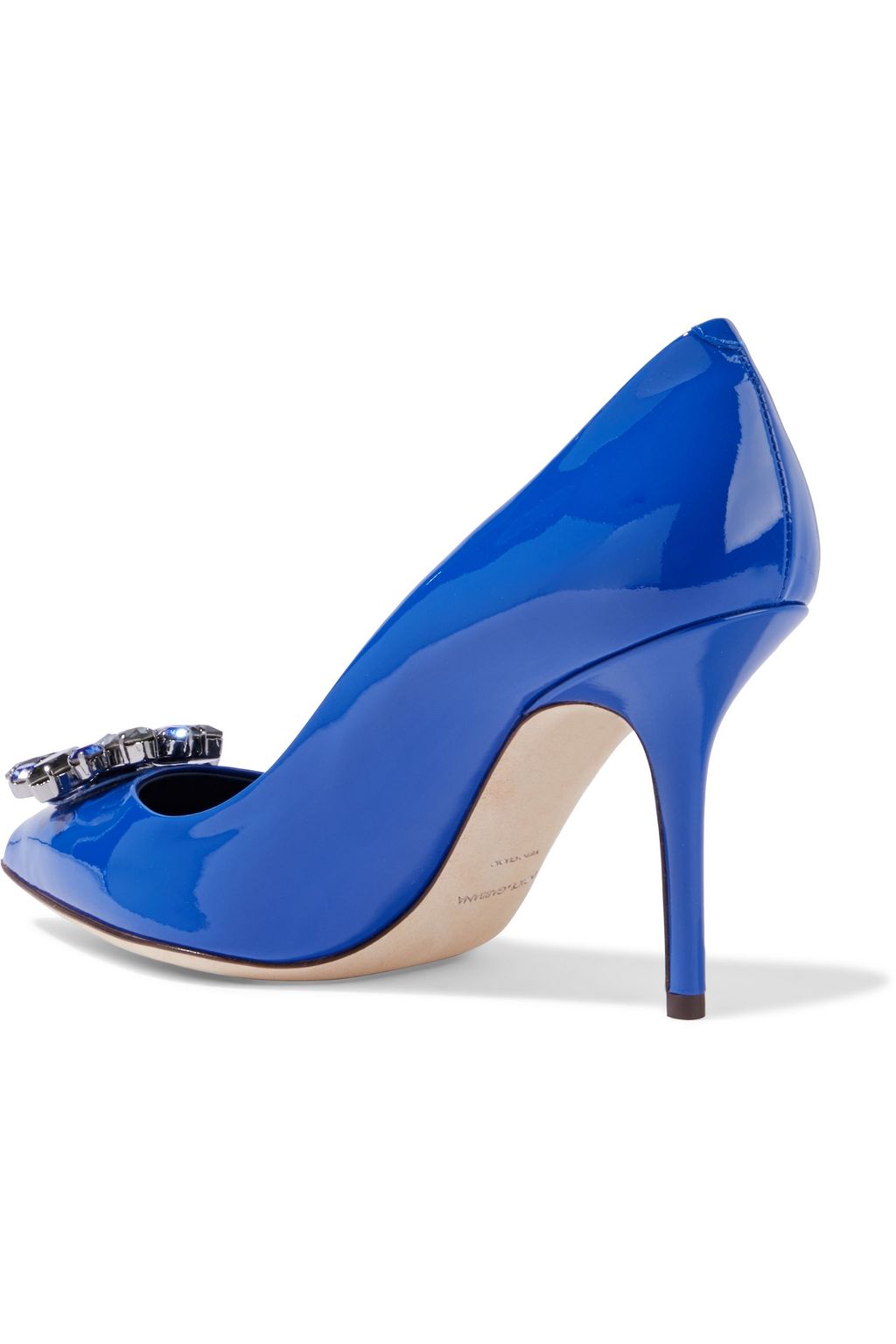 DOLCE&GABBANA Bellucci crystal-embellished patent-leather pumps