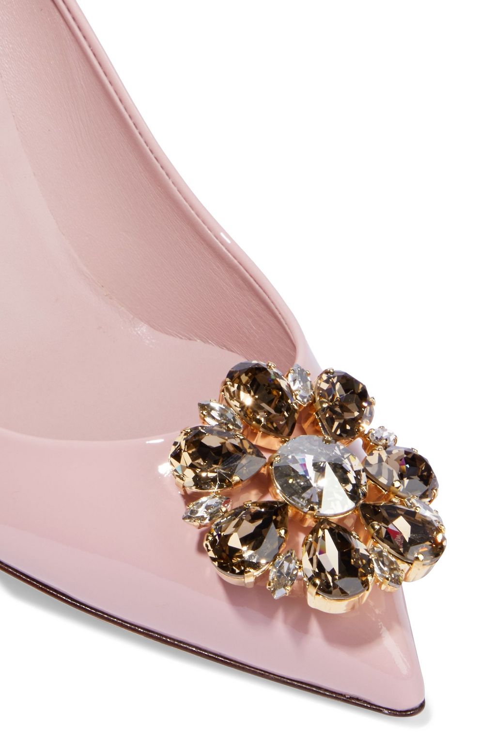 DOLCE&GABBANA Crystal-embellished patent-leather pumps