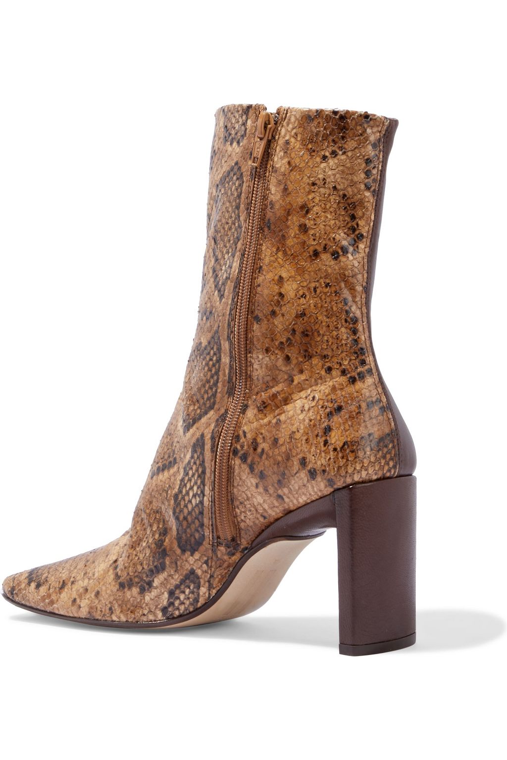 MIISTA Ekatarina smooth and snake-effect leather ankle boots