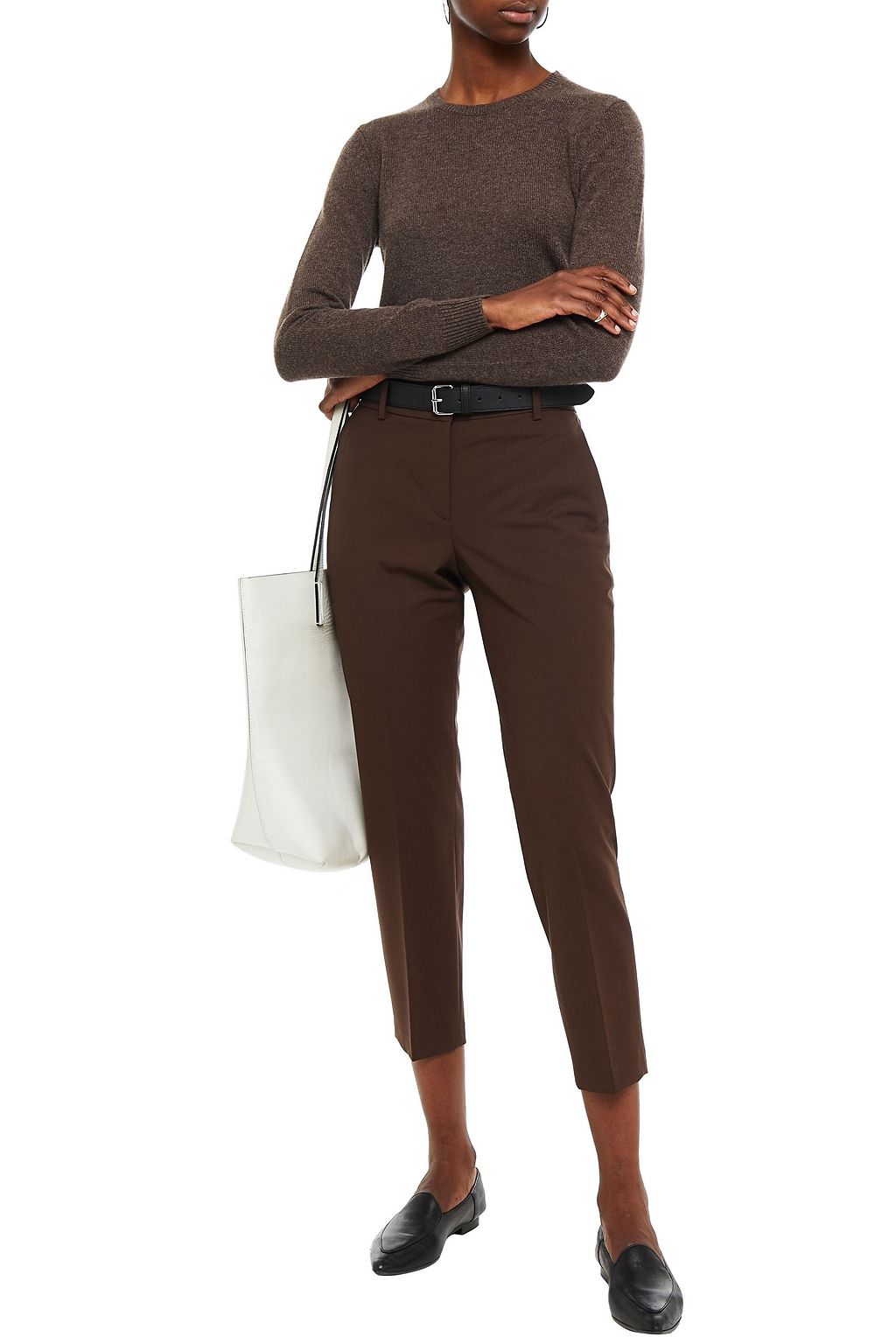 THEORY Treeca cropped stretch-wool slim-leg pants