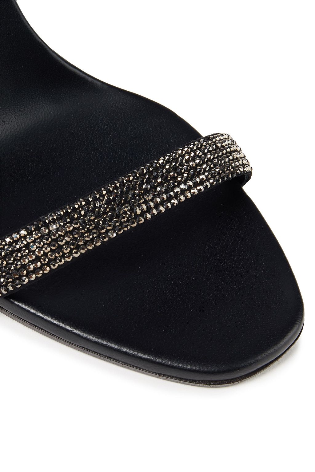 BALMAIN Crystal-embellished suede sandals