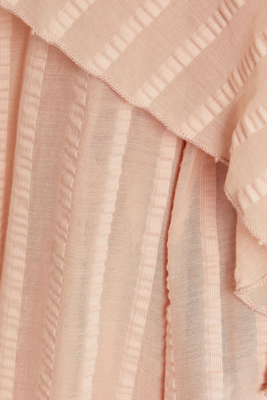 SEE BY CHLOÉ Ruffled striped cotton-blend seersucker blouse