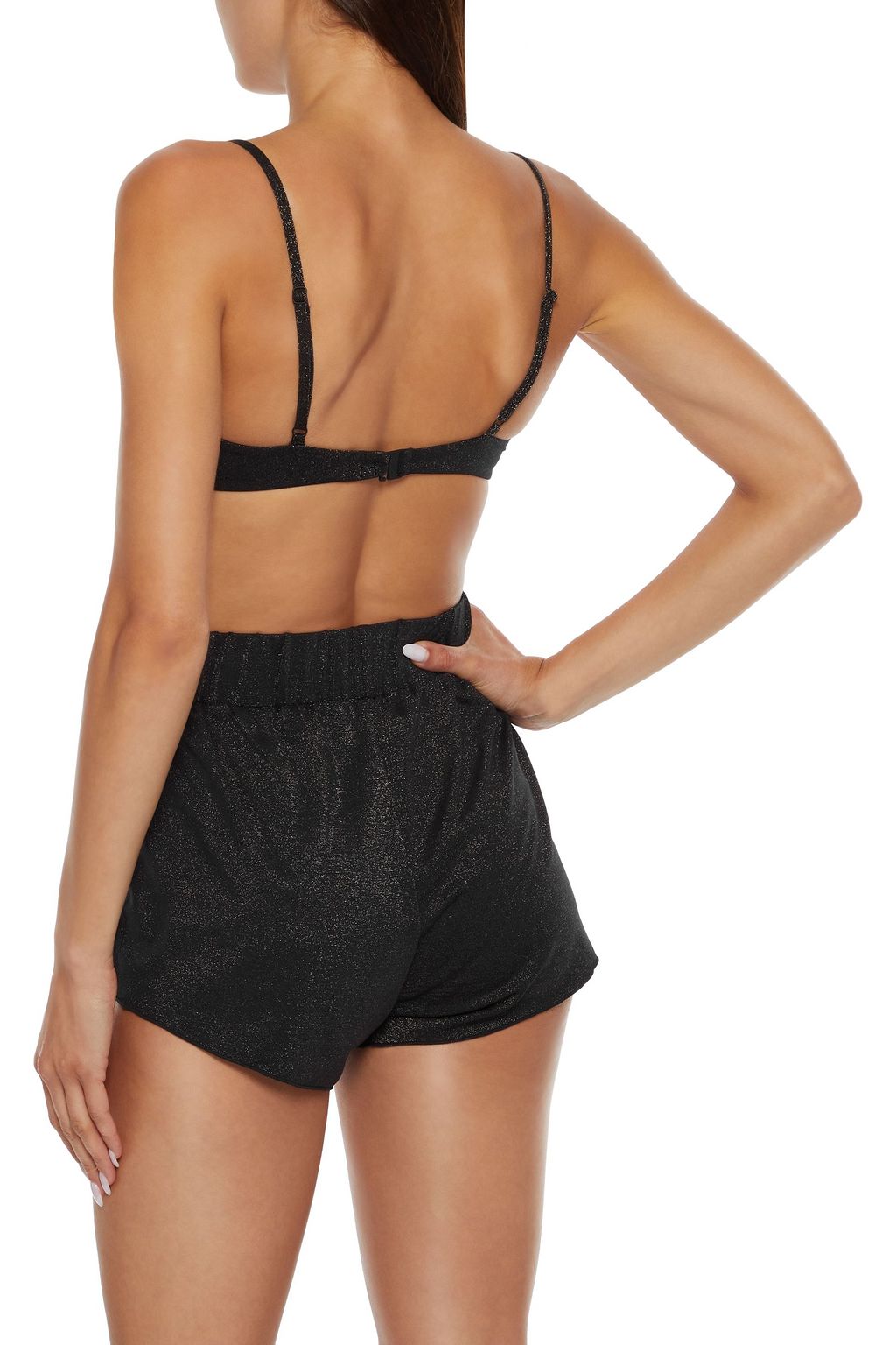 ONIA Rae metallic jersey shorts