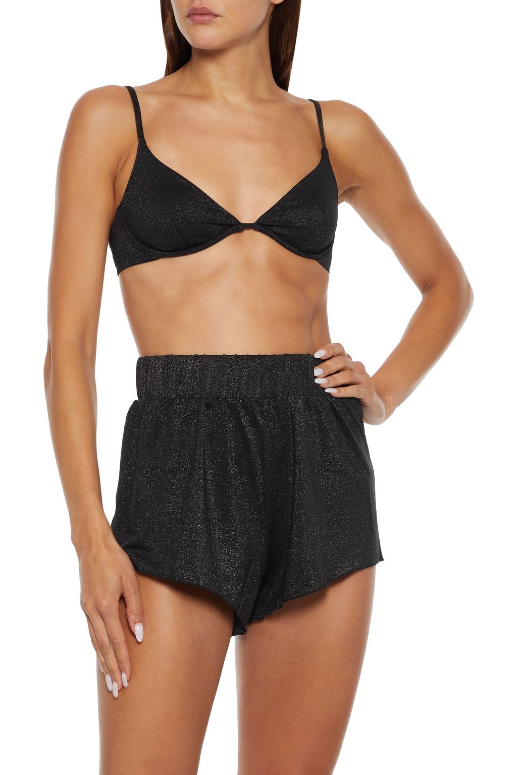 ONIA Rae metallic jersey shorts