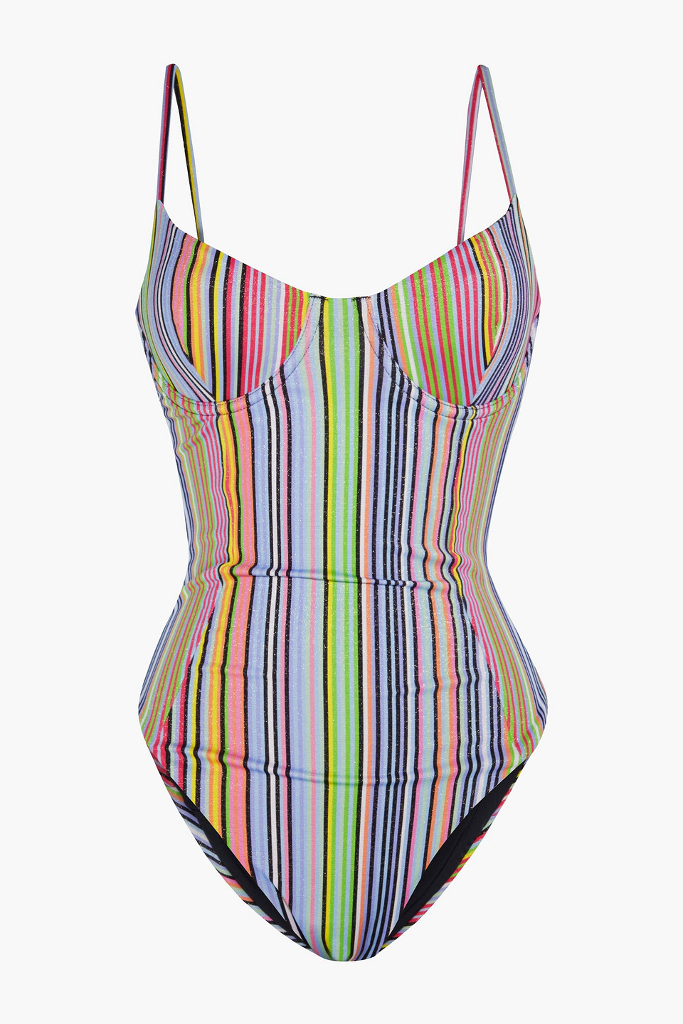 Onia Isabella Metallic Striped Swimsuit In Multi