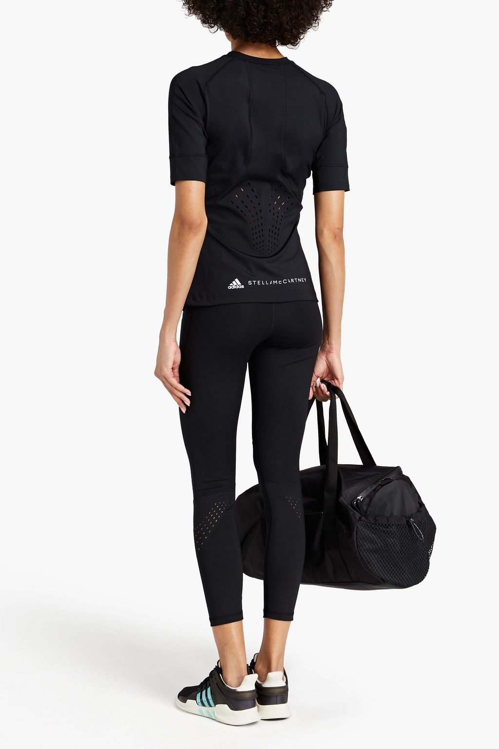 ADIDAS BY STELLA MCCARTNEY Cropped logo-print stretch-jersey leggings