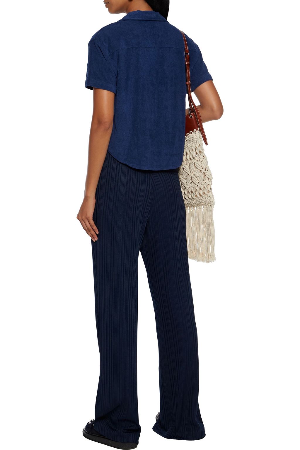 ONIA Celeste cropped cotton-blend terry shirt