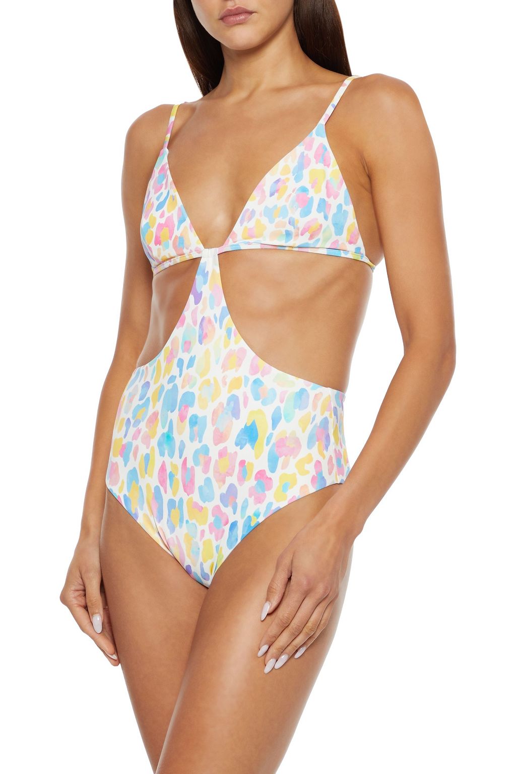 ONIA Rose cutout leopard-print swimsuit