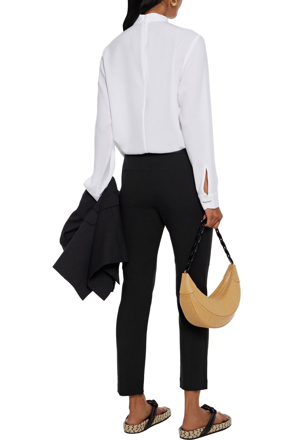 TIBI Anson cropped crepe slim-leg pants