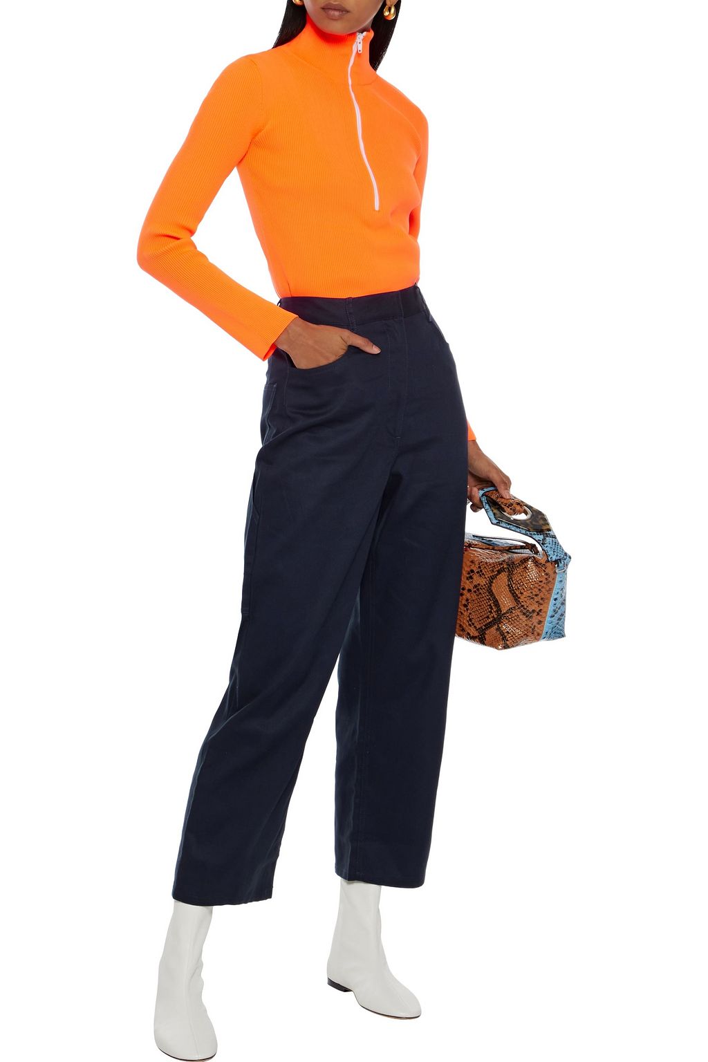 TIBI Cotton-twill wide-leg pants