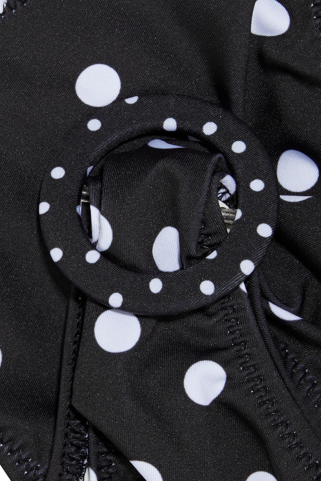 SOLID & STRIPED The Bailey cutout buckle-embellished polka-dot swimsuit