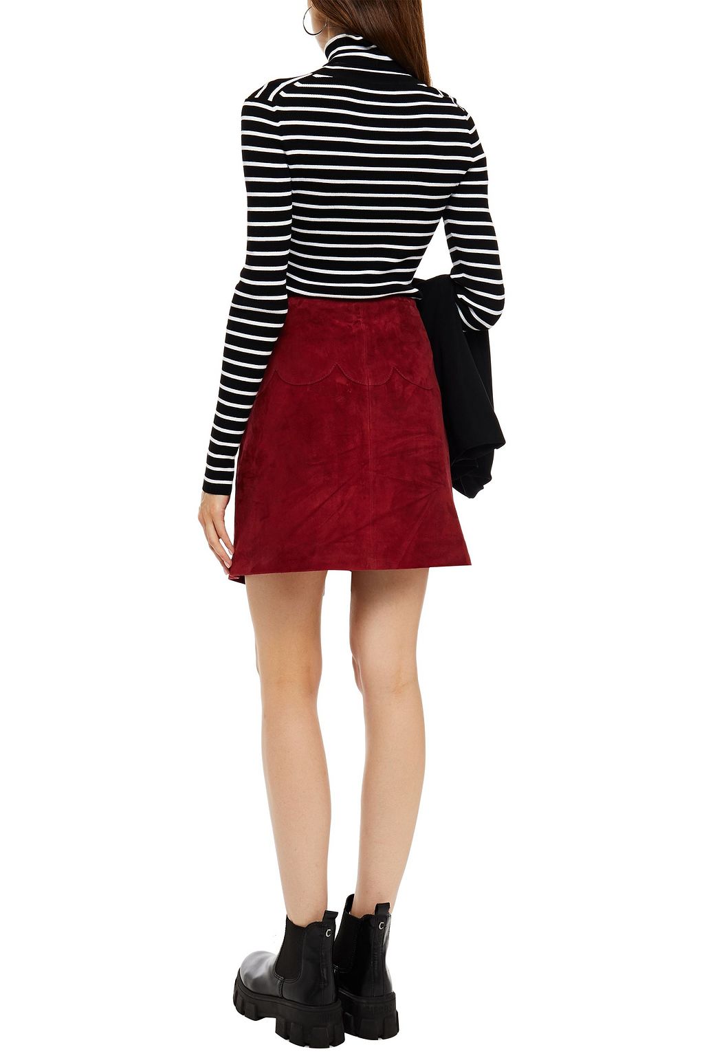 CLAUDIE PIERLOT Scalloped suede mini skirt