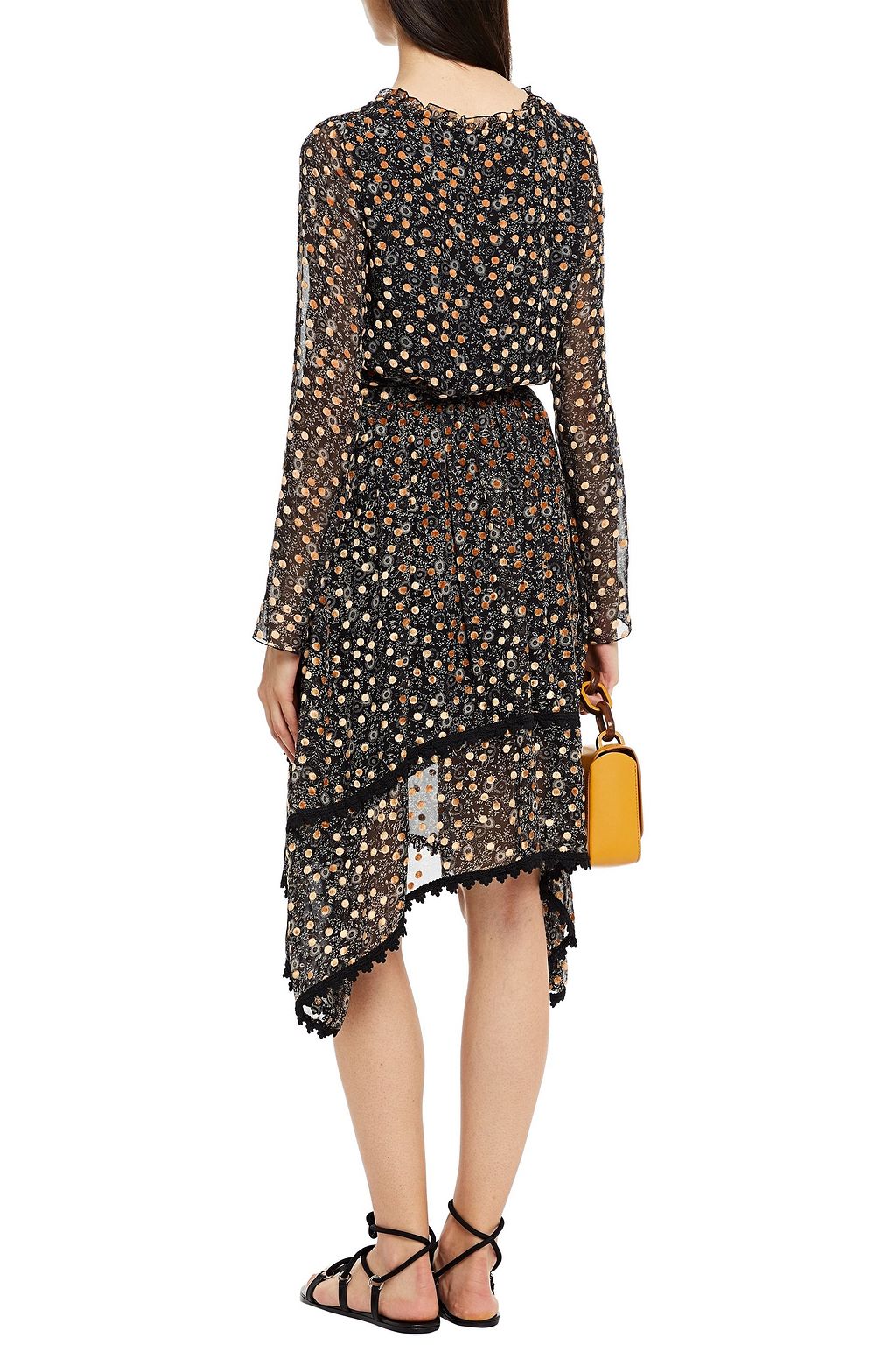 SEE BY CHLOÉ Gathered printed fil coupé silk-chiffon skirt