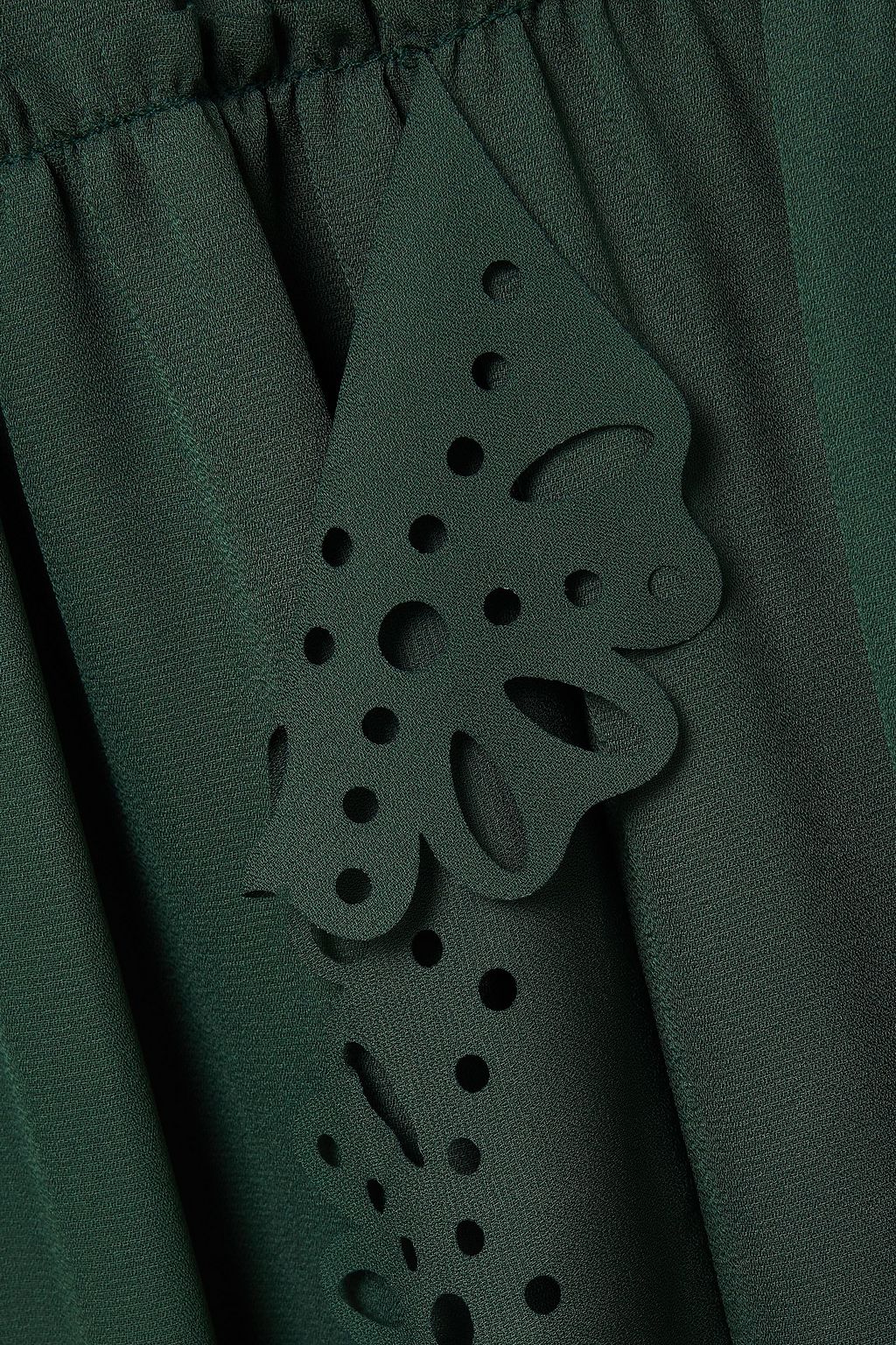 SEE BY CHLOÉ Ruffled laser-cut crepe de chine skirt
