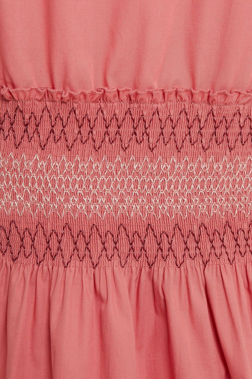 SEE BY CHLOÉ Smocked cotton-poplin mini dress