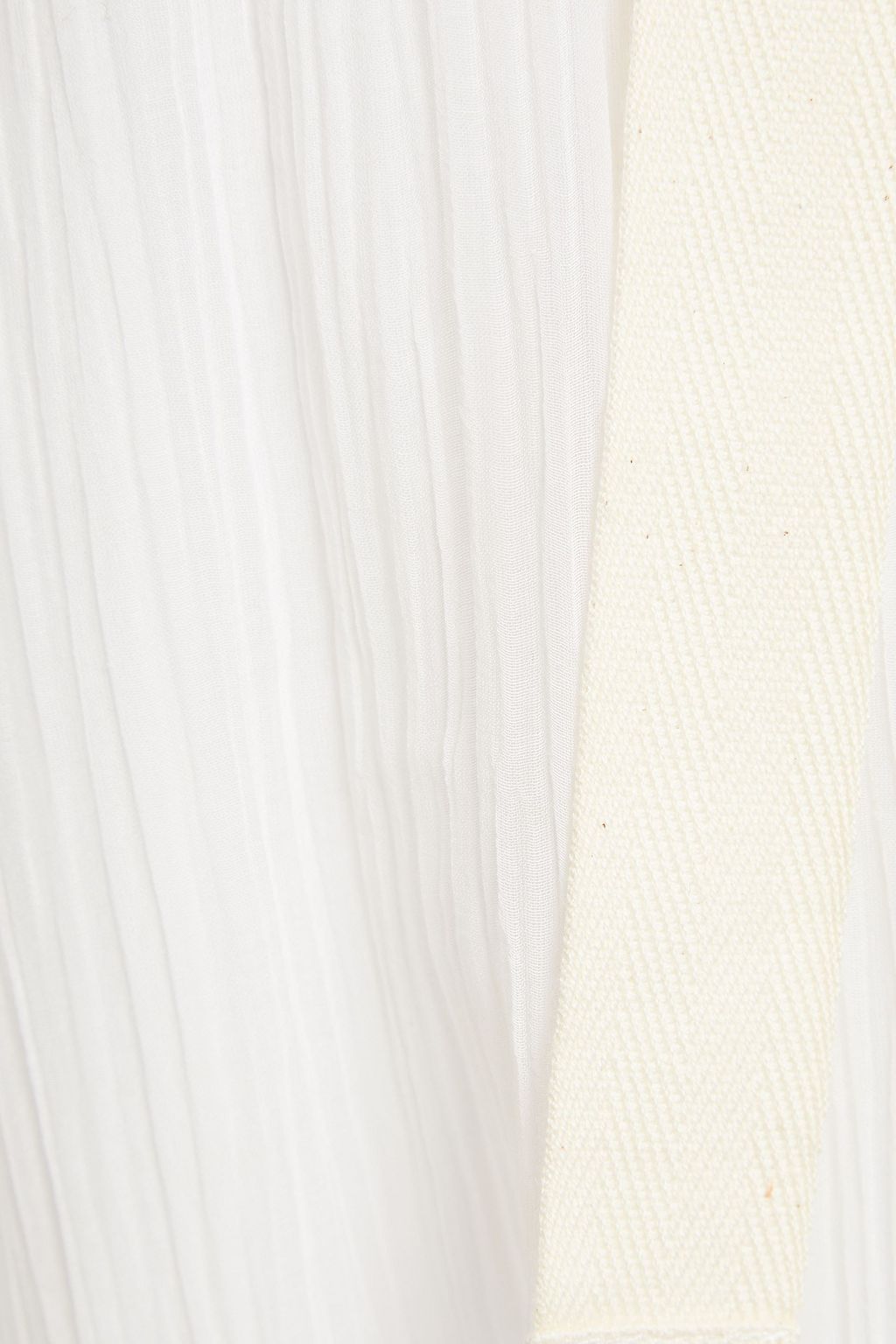 SEE BY CHLOÉ Pussy-bow ruffle-trimmed cotton and silk-blend crepon blouse