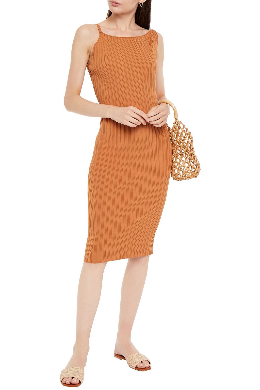 MICHELLE MASON Ribbed-knit midi dress