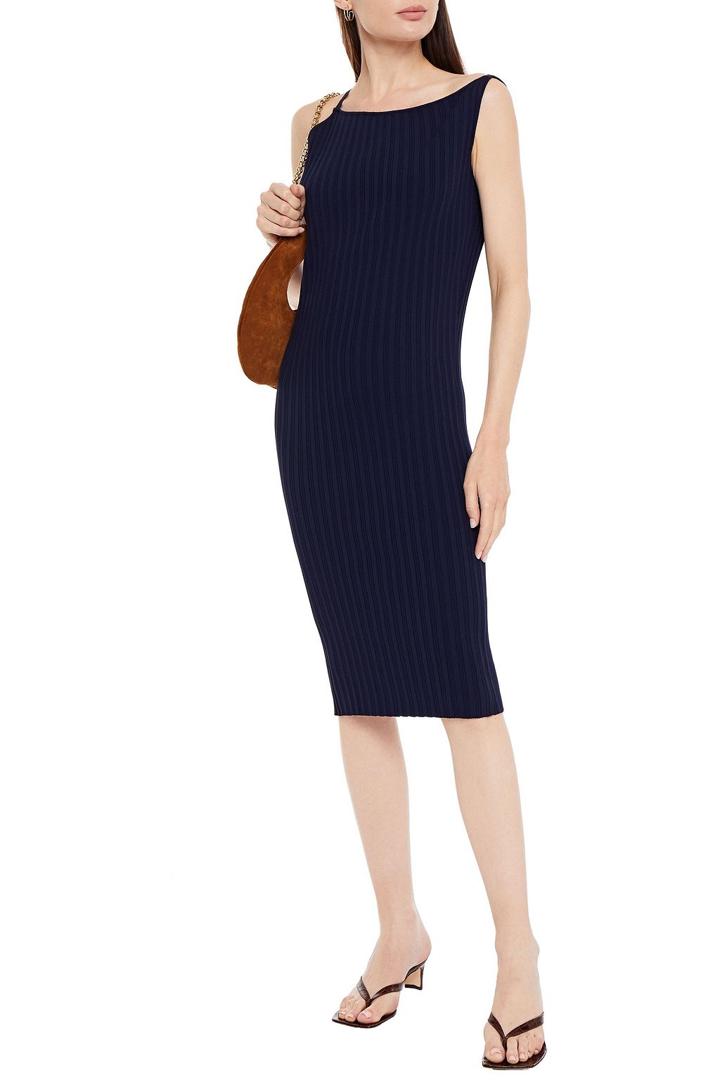 MICHELLE MASON Ribbed-knit midi dress