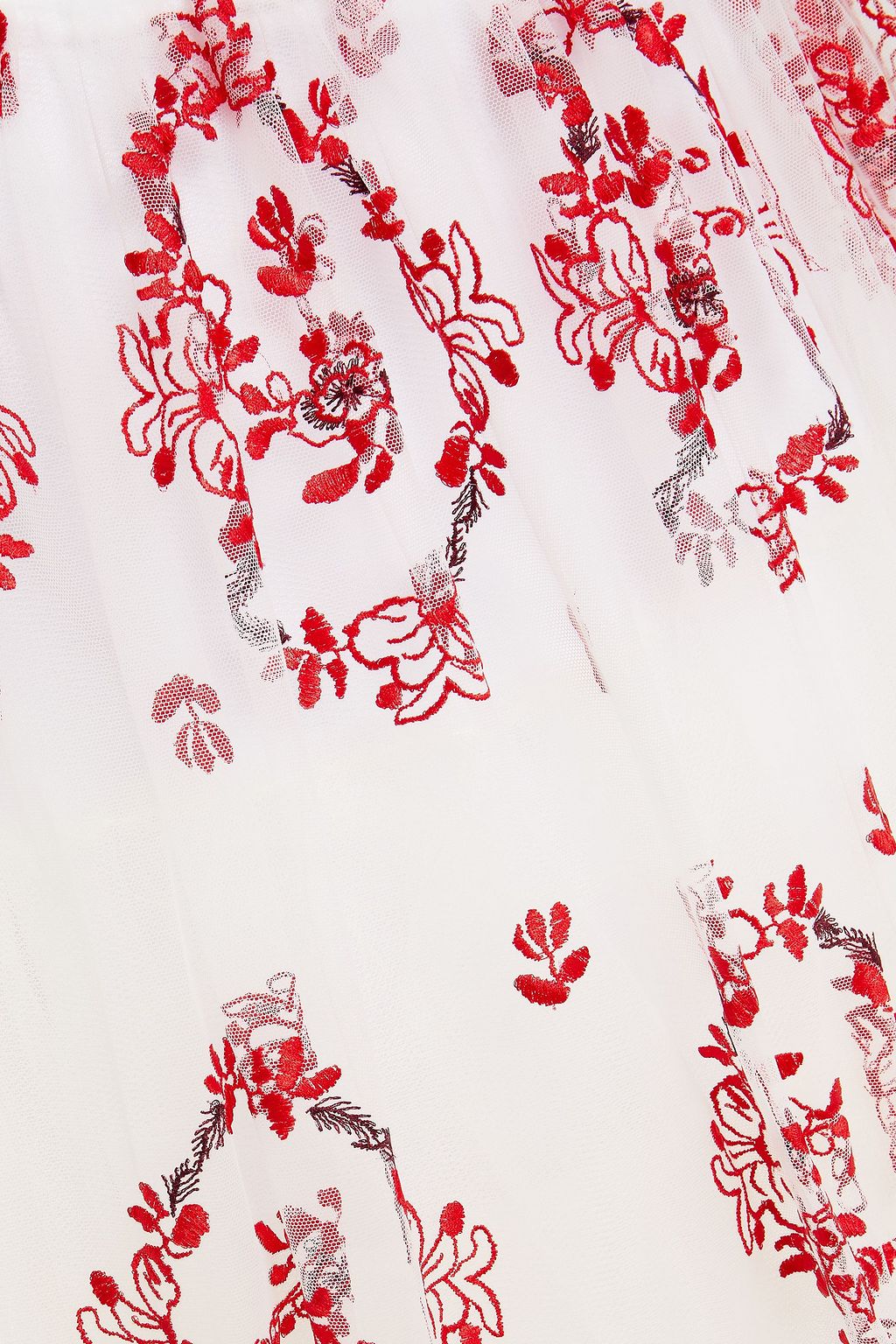 SIMONE ROCHA Embroidered gathered tulle skirt