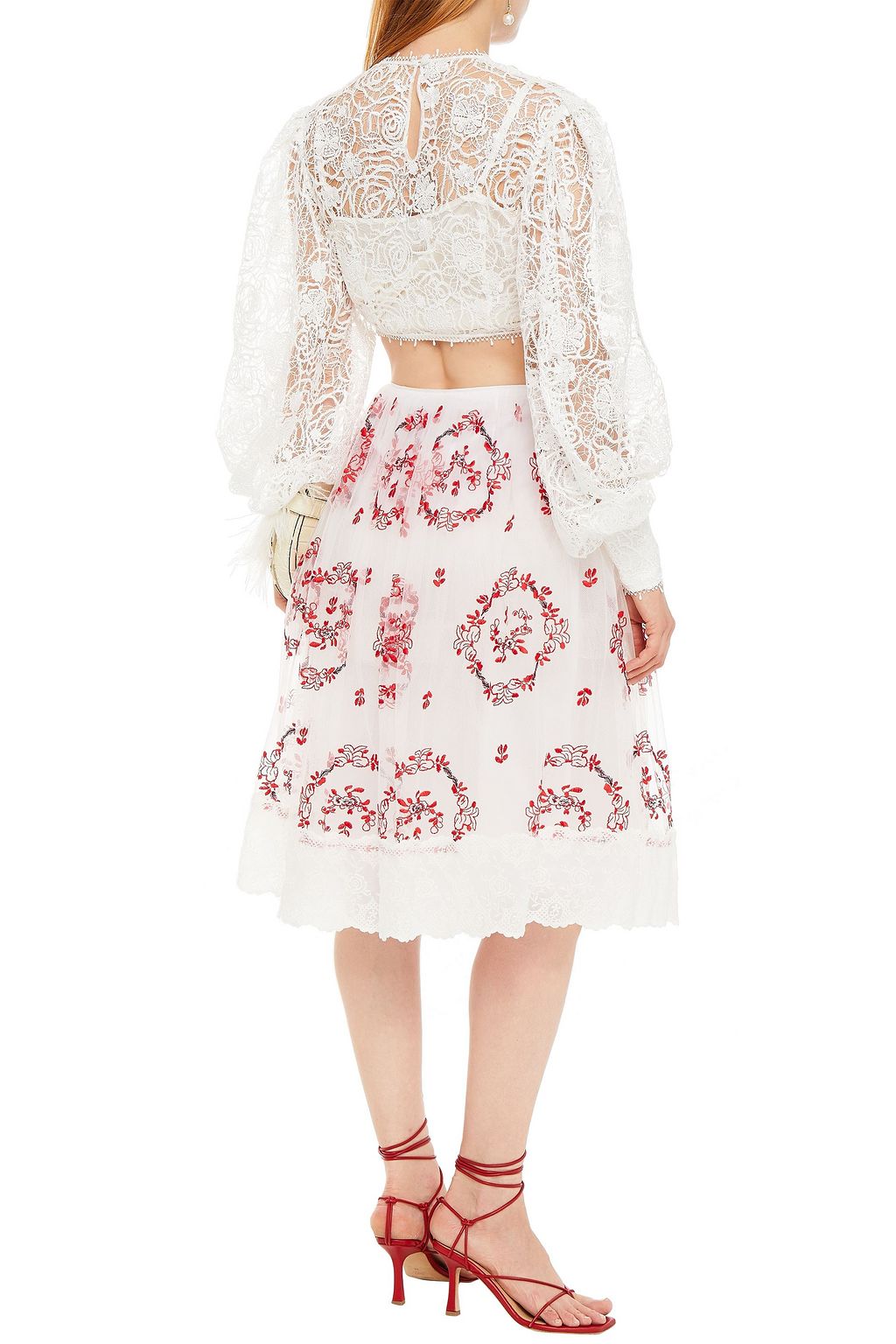 SIMONE ROCHA Embroidered gathered tulle skirt