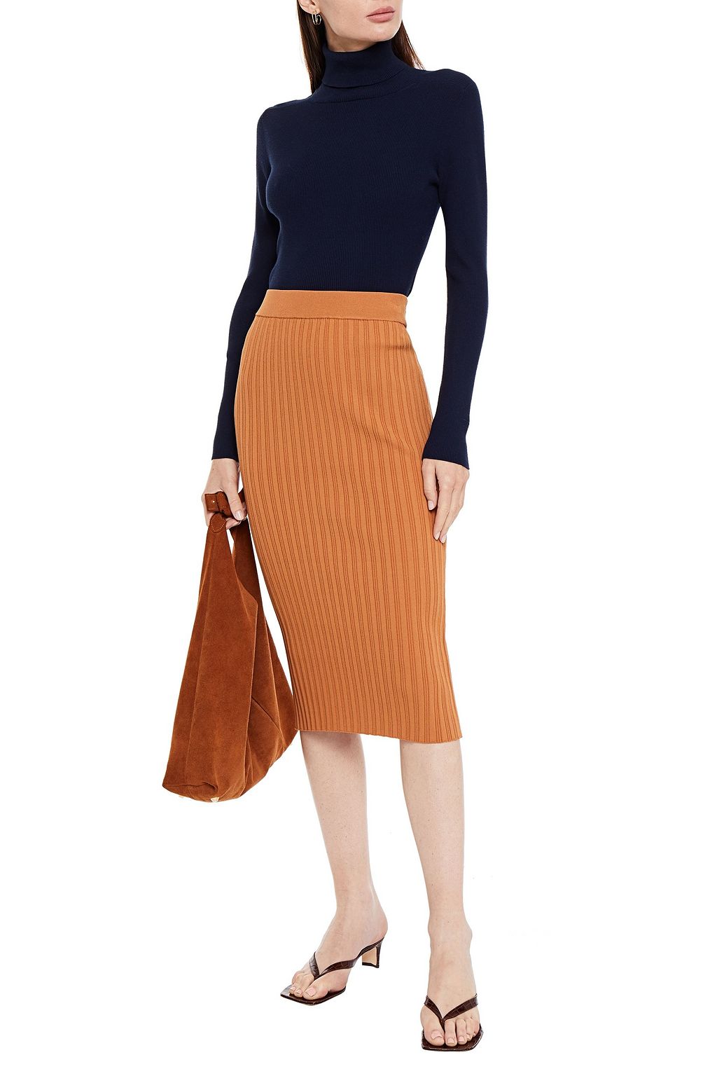 MICHELLE MASON Ribbed-knit pencil skirt