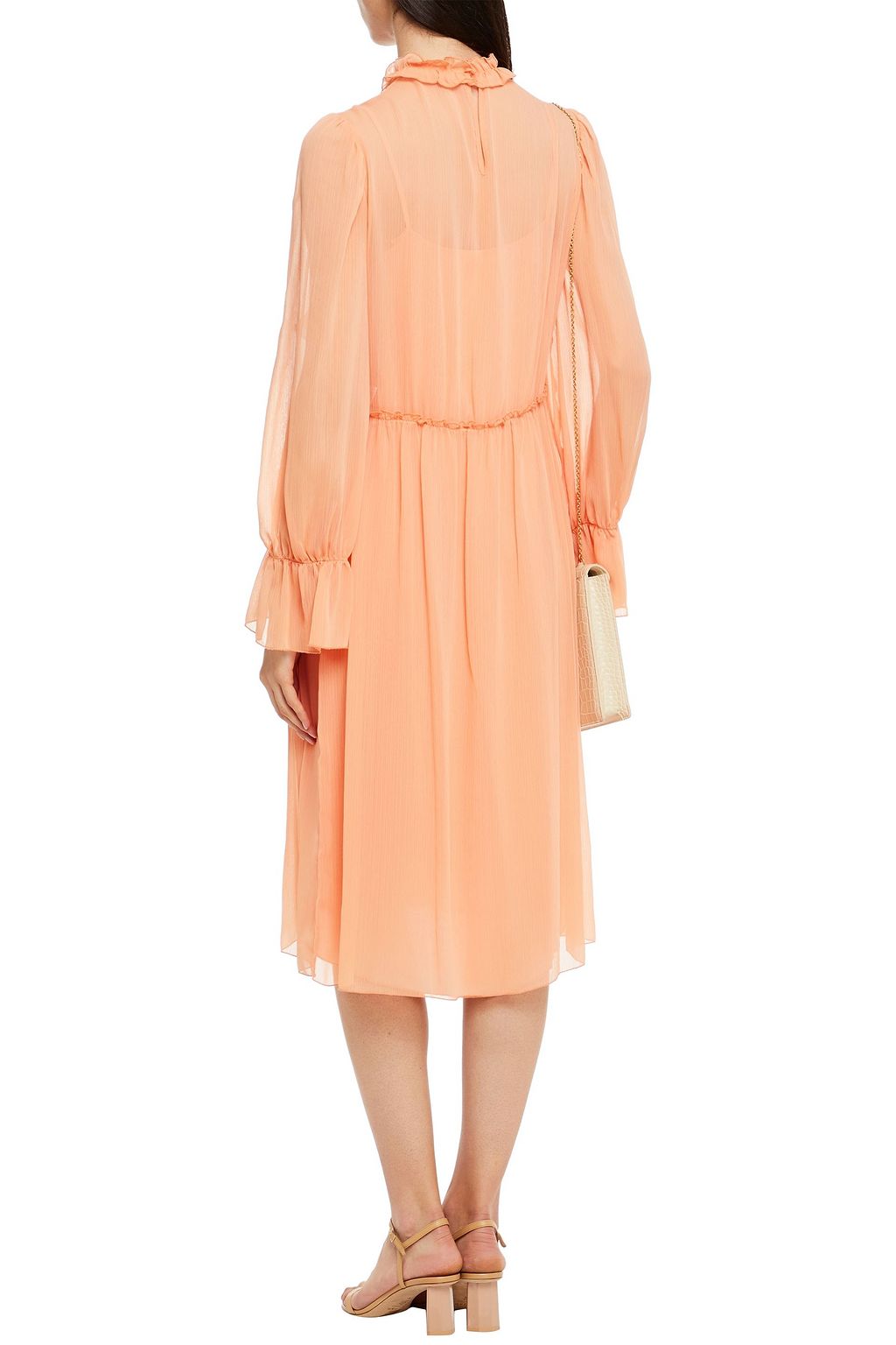 SEE BY CHLOÉ Floral-appliquéd ruffled georgette dress