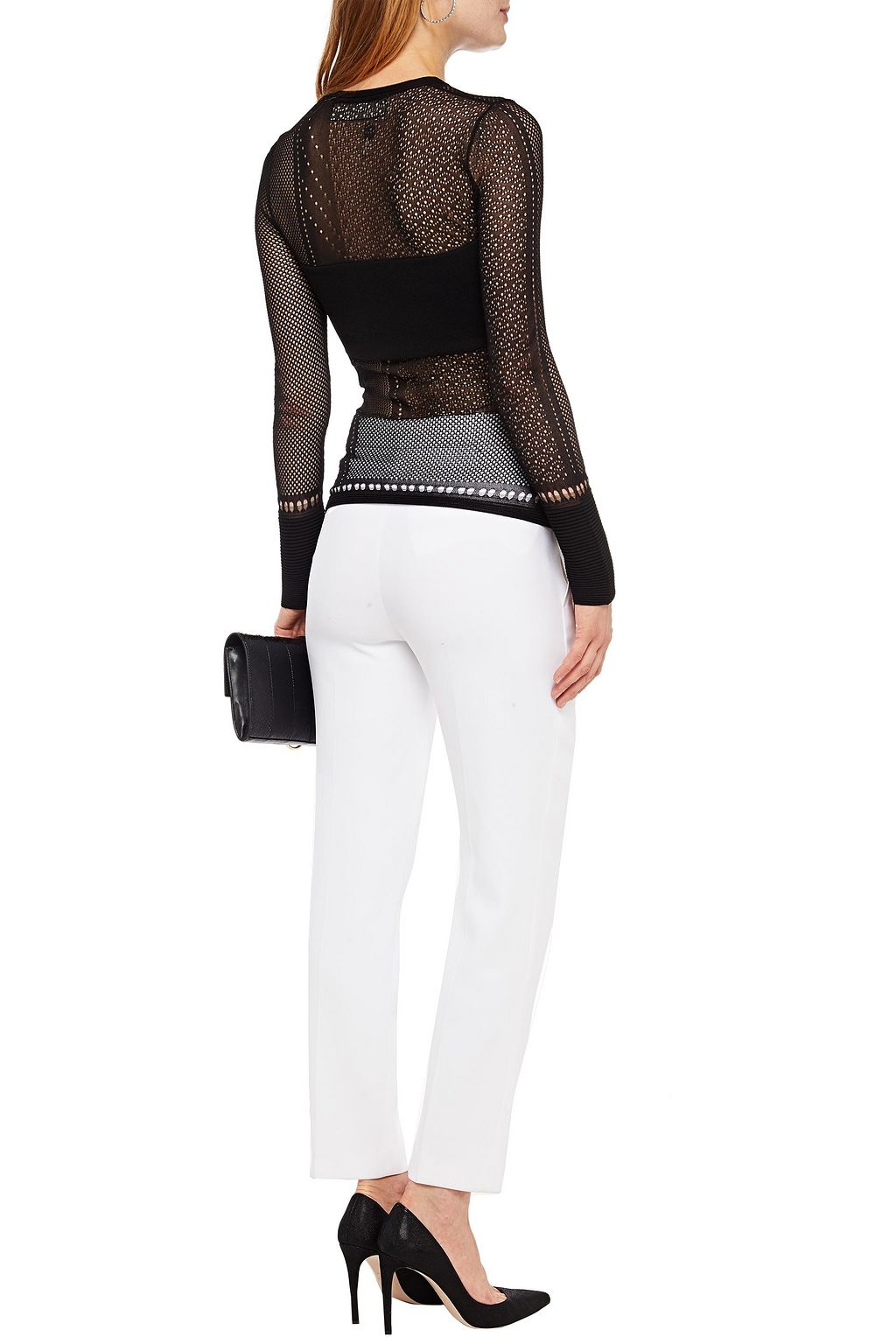 ROLAND MOURET Burnham pointelle-knit top
