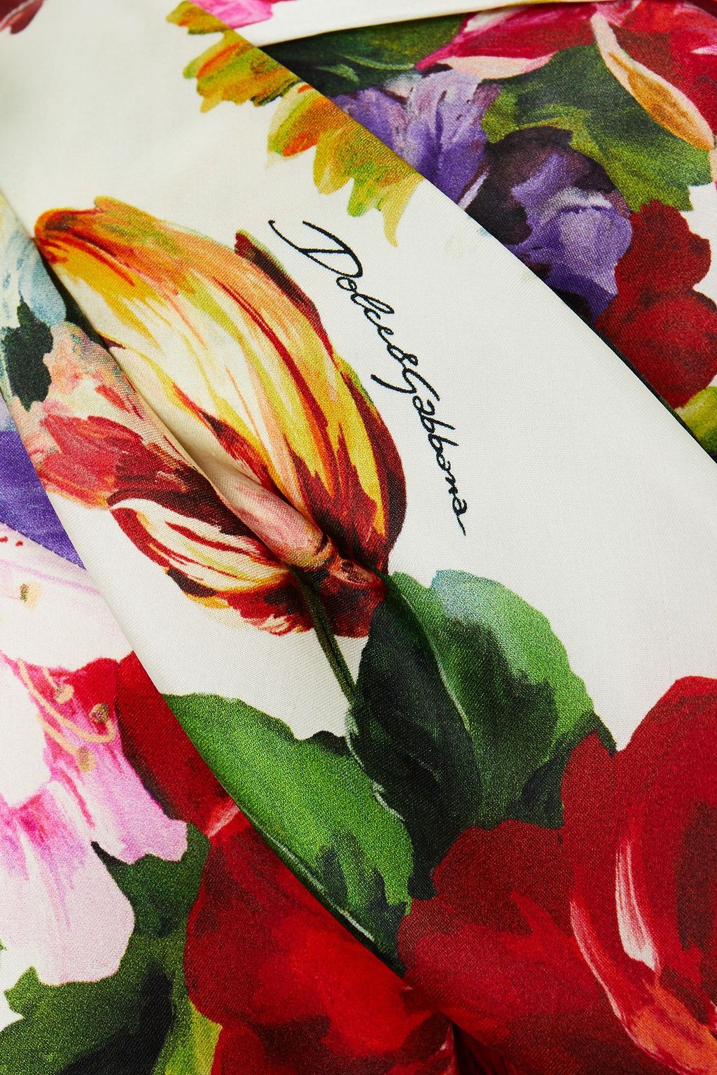 DOLCE&GABBANA Minikleid aus Seidentaft mit floralem Print