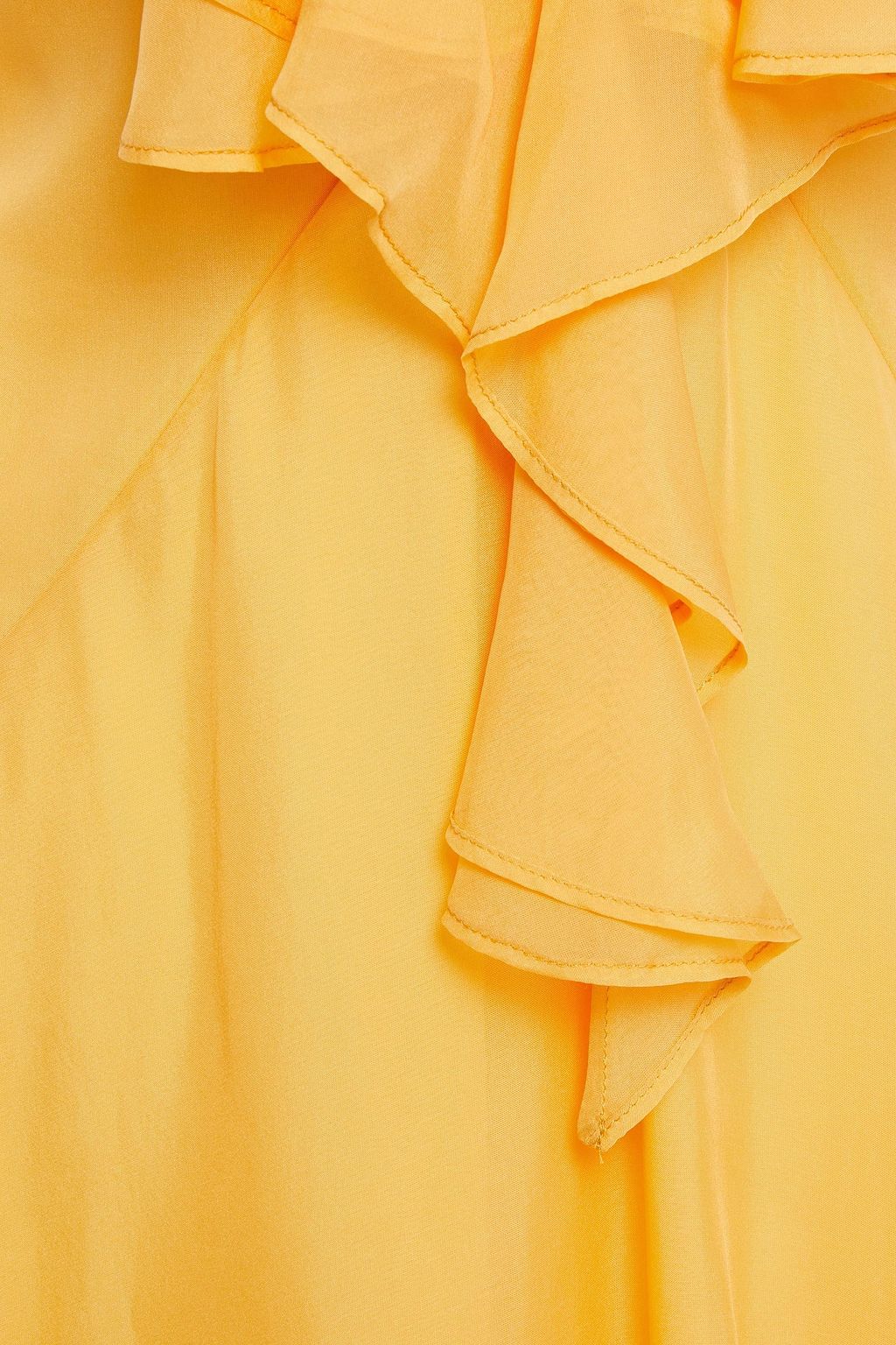 LEO LIN Sunrise ruffled silk-chiffon midi dress